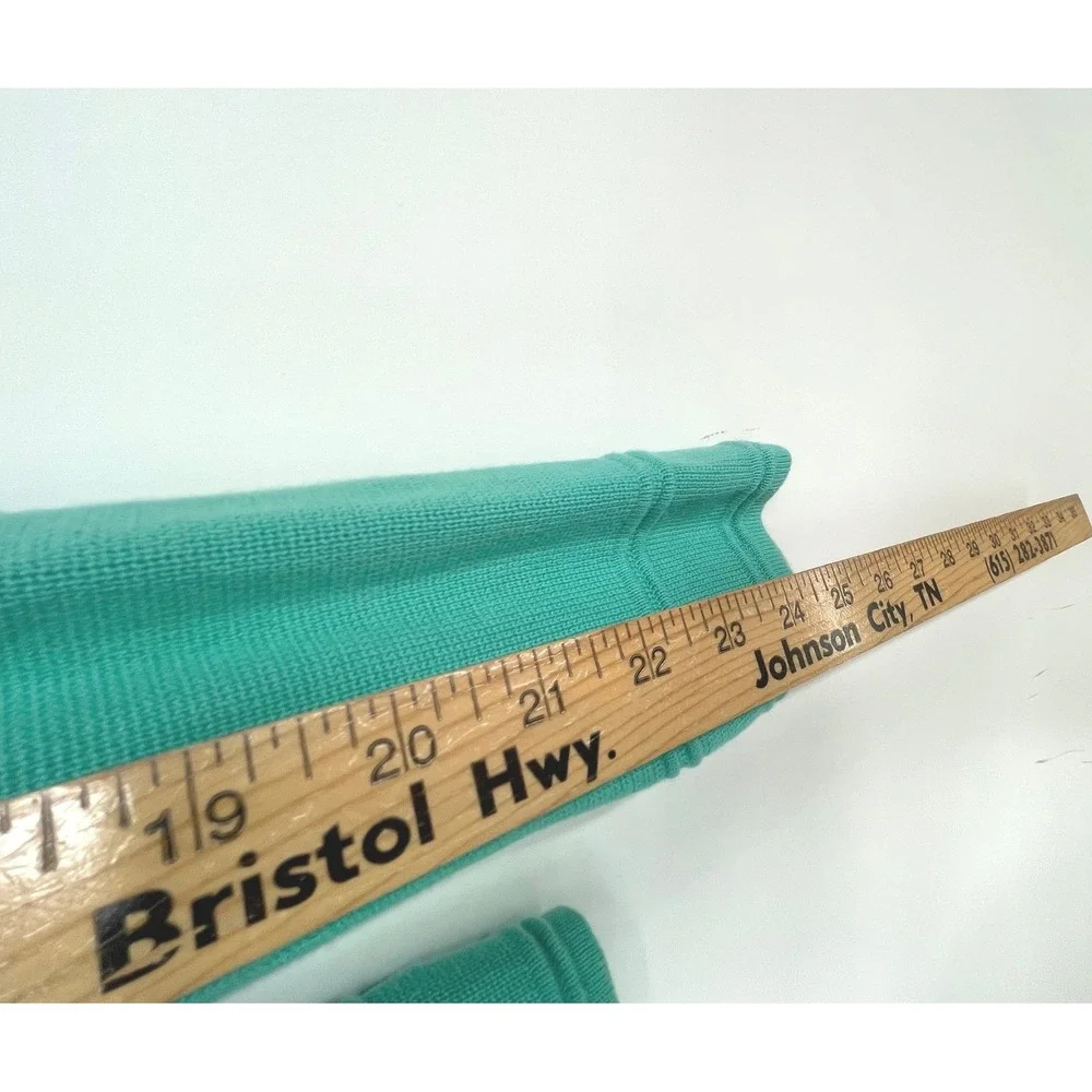 Jones New York Womens Cardigan Large Sweater Teal Green Mock Neck Preppy